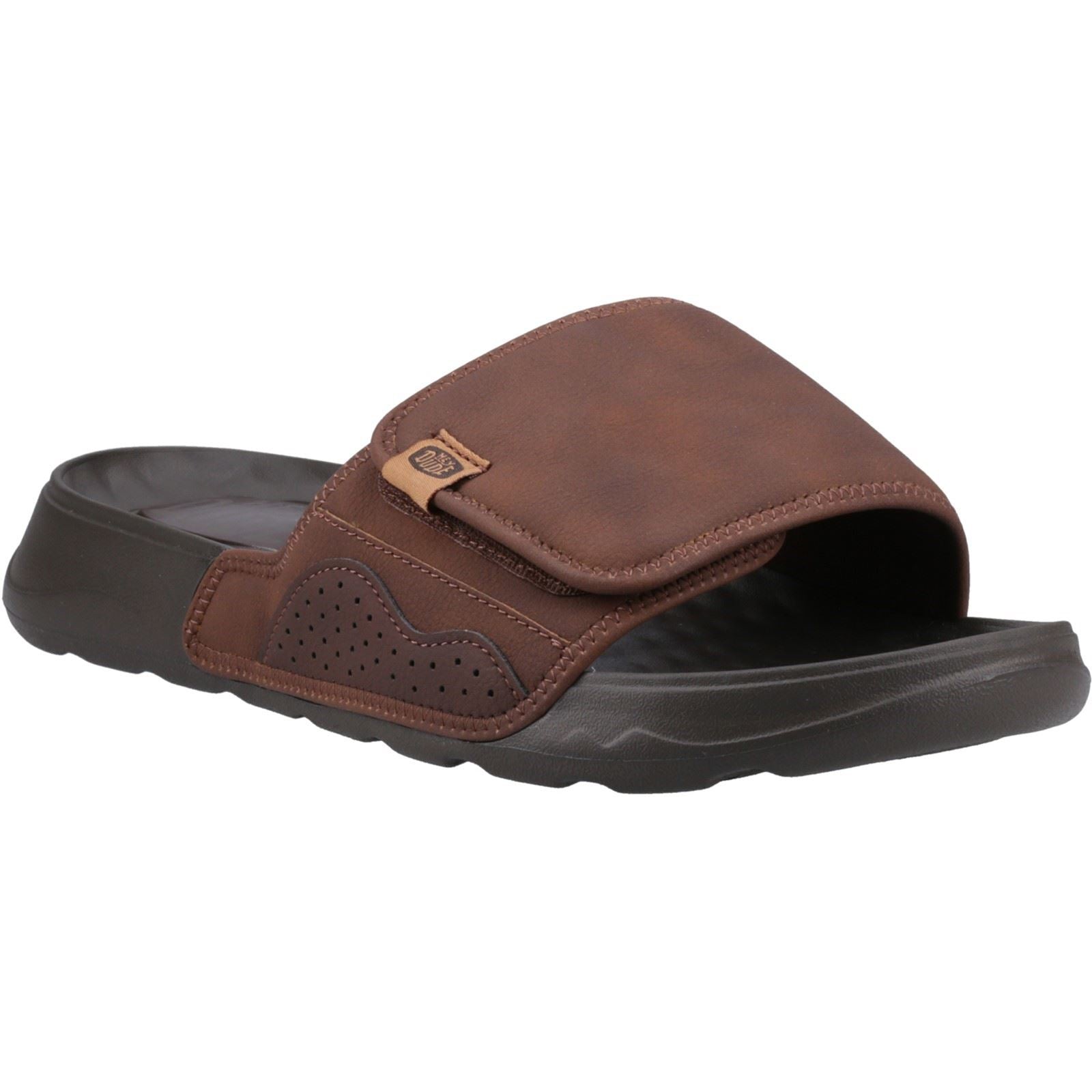 HEYDUDE Shore Slide Classic Slides Pour Hommes En Polyester Downtown Brown/Delicioso Brown