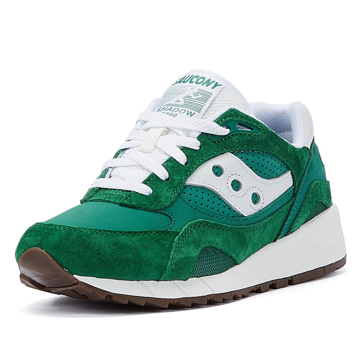 Saucony Shadow 6000 Baskets En Daim Vert/Blanc
