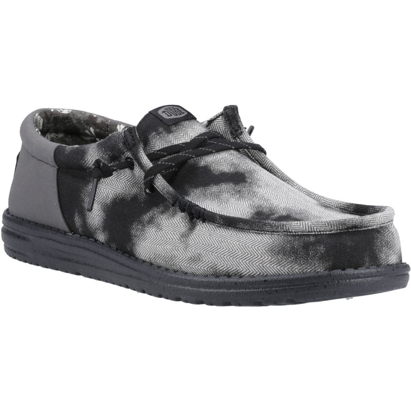 HEYDUDE Wally Funk Overdye Chaussures Mocassins Pour Homme En Coton Noir/granit Gris