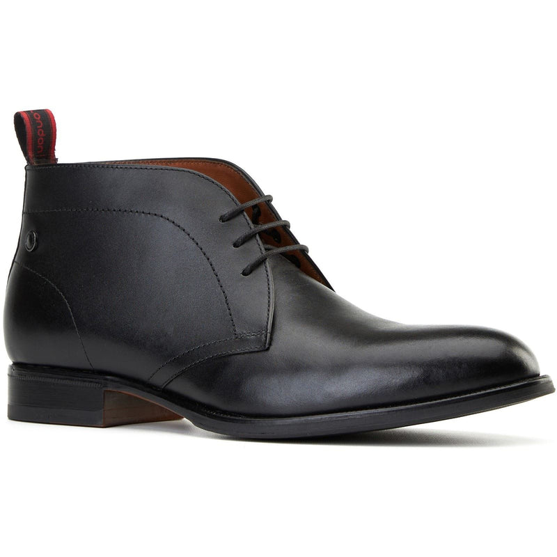 Base London Wallis Bottes Noires Pour Hommes En Cuir À La Cheville