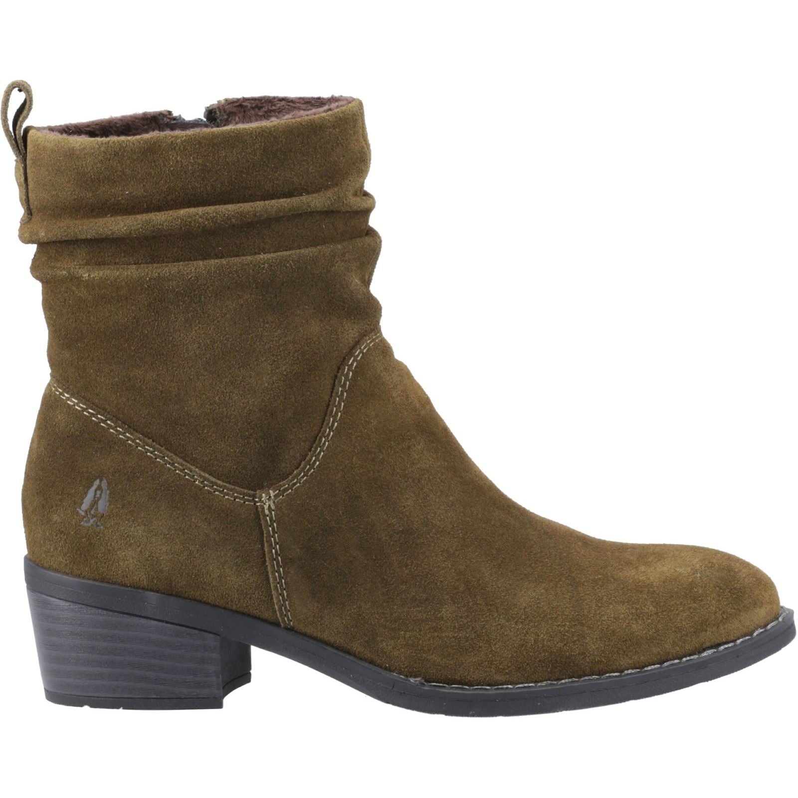 Hush Puppies Iris Bottines À Talons Kaki Pour Femme En Suède