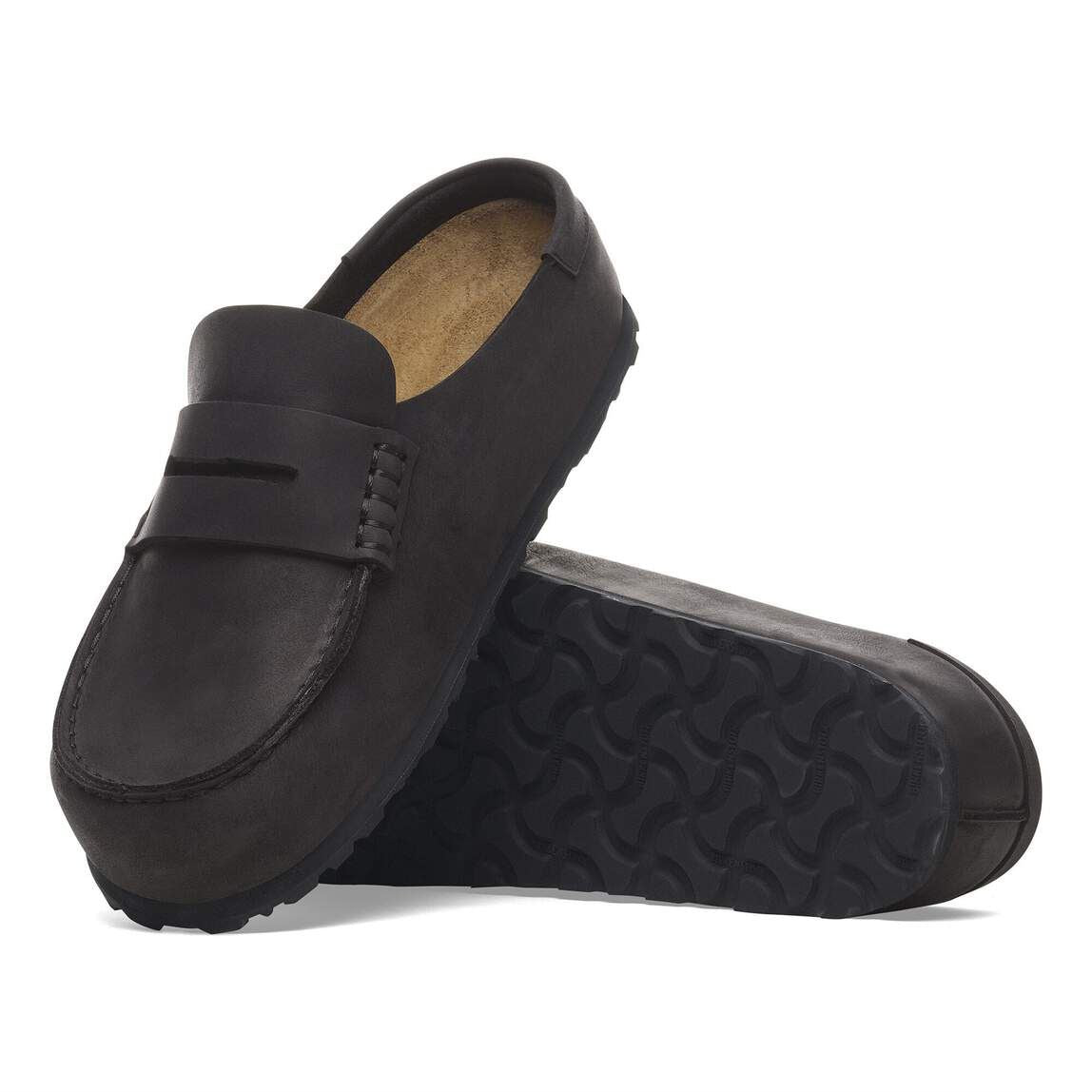 Birkenstock Naples Sabots En Cuir Noirs
