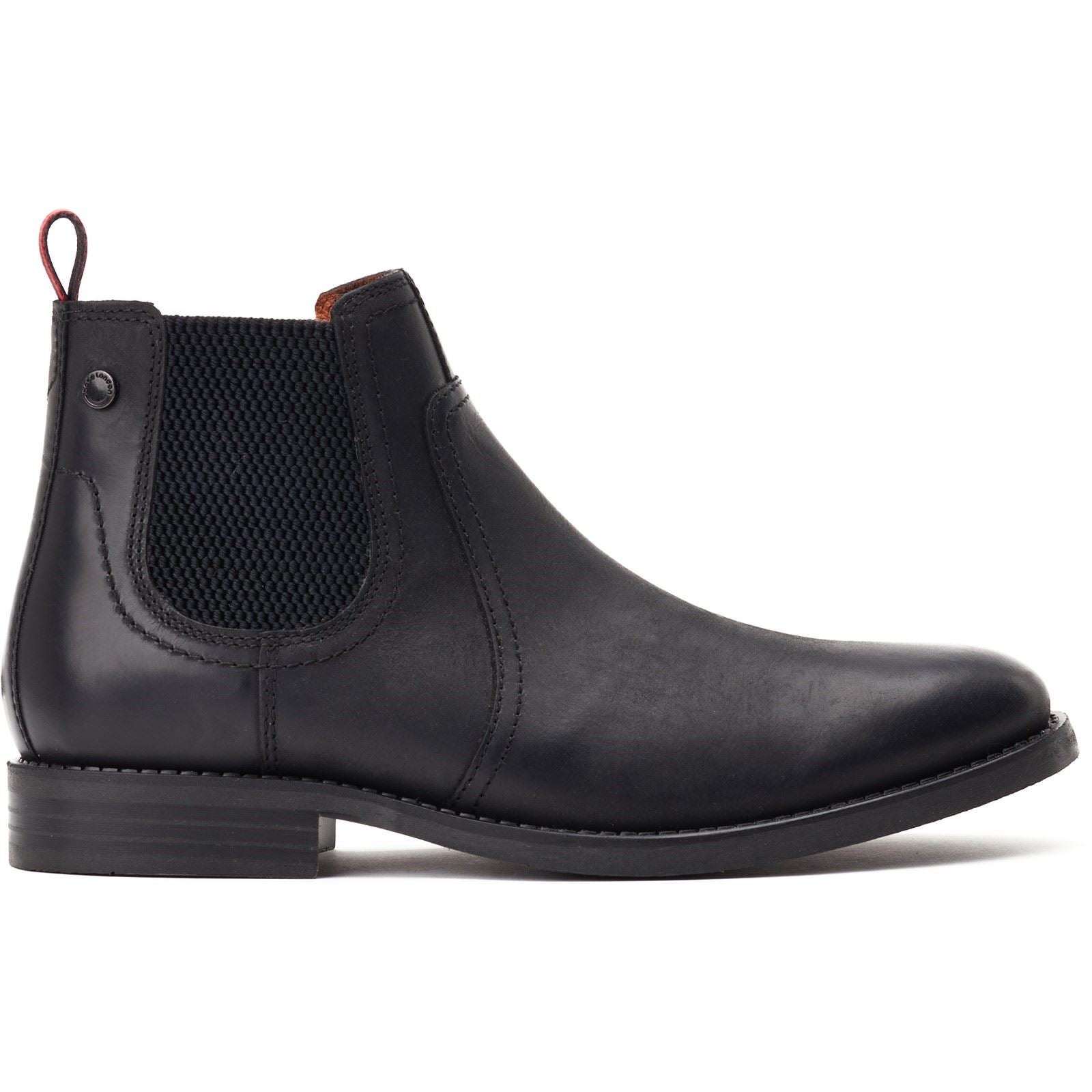 Base London Bateman Bottes Noires En Cuir Pour Hommes