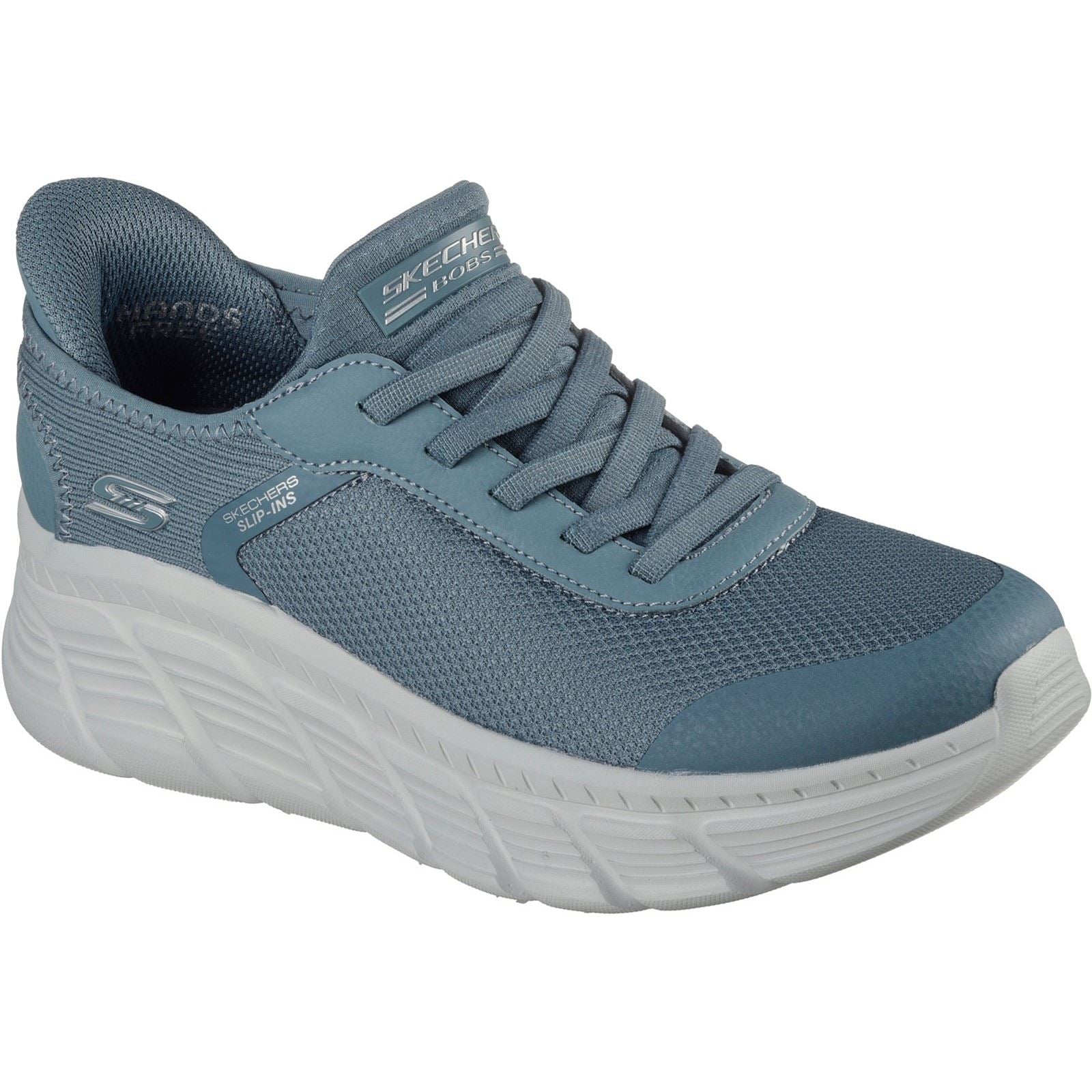 Skechers BOBS Flex Hi Linear Force Chaussures De Sport Pour Femmes En Toile Gris Ardoise