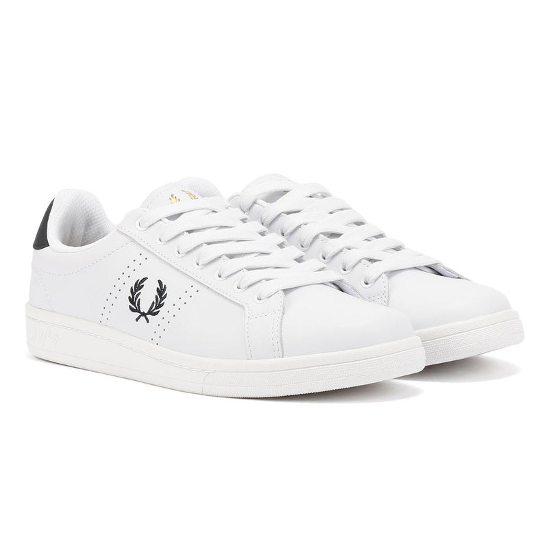 Fred Perry Cupsole Baskets Blanches En Cuir Pour Hommes