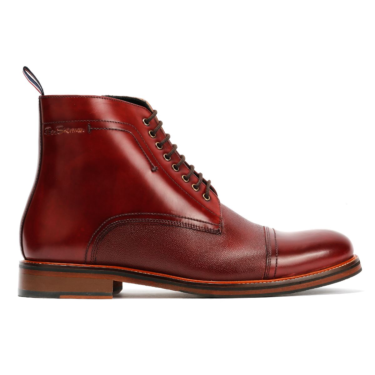 Ben Sherman Harrington Bottines En Cuir Rouges Pour Homme