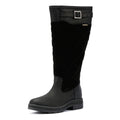 Barbour Oak Tall Bottes En Daim Noir Pour Femmes