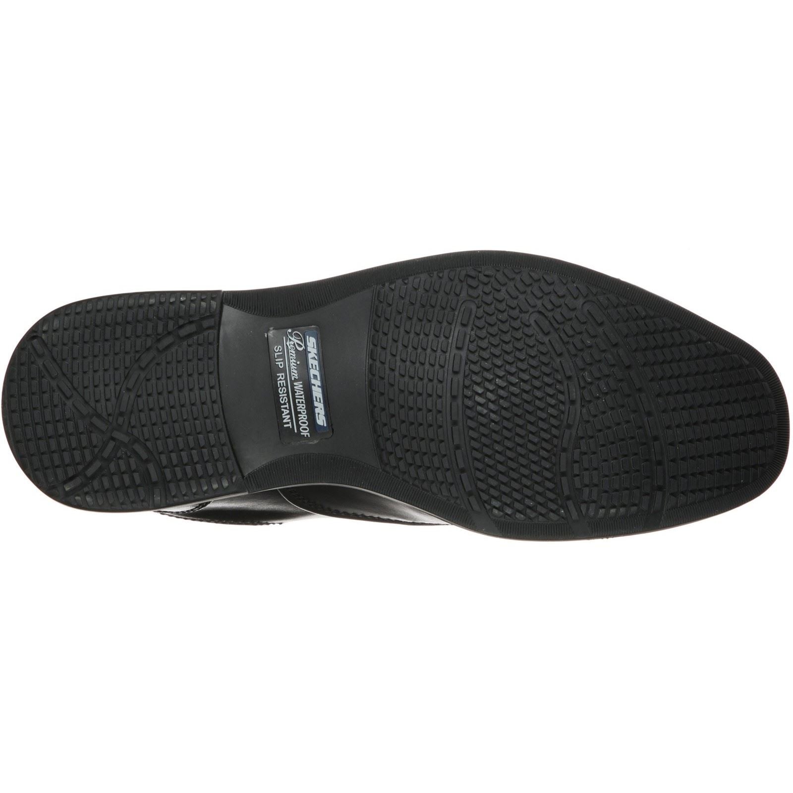 Skechers Dreston Ratlon Mocassins Noirs En Cuir Pour Hommes