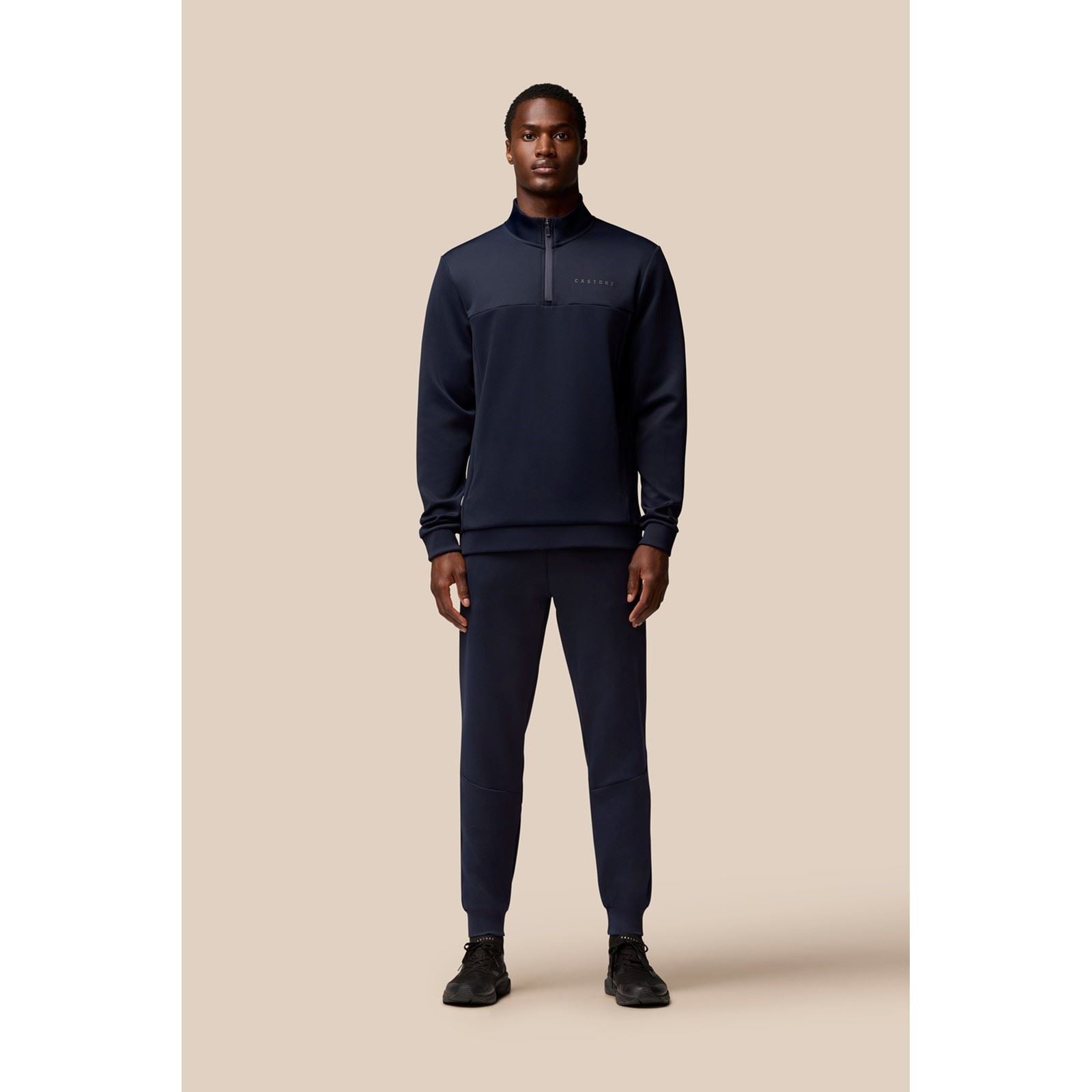 Castore Scuba 1/4 Zip Sweatshirt Bleu Pour Homme En Polyester