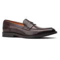 Base London Kennedy Chaussures En Cuir Pour Hommes À Enfiler Marron Foncé