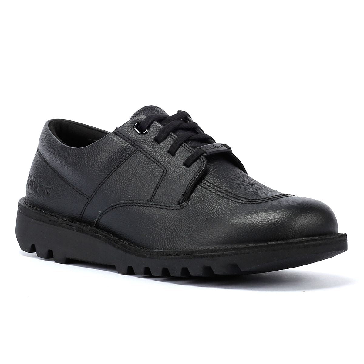 Kickers Kick Lo Tumble Chaussures Noires En Cuir