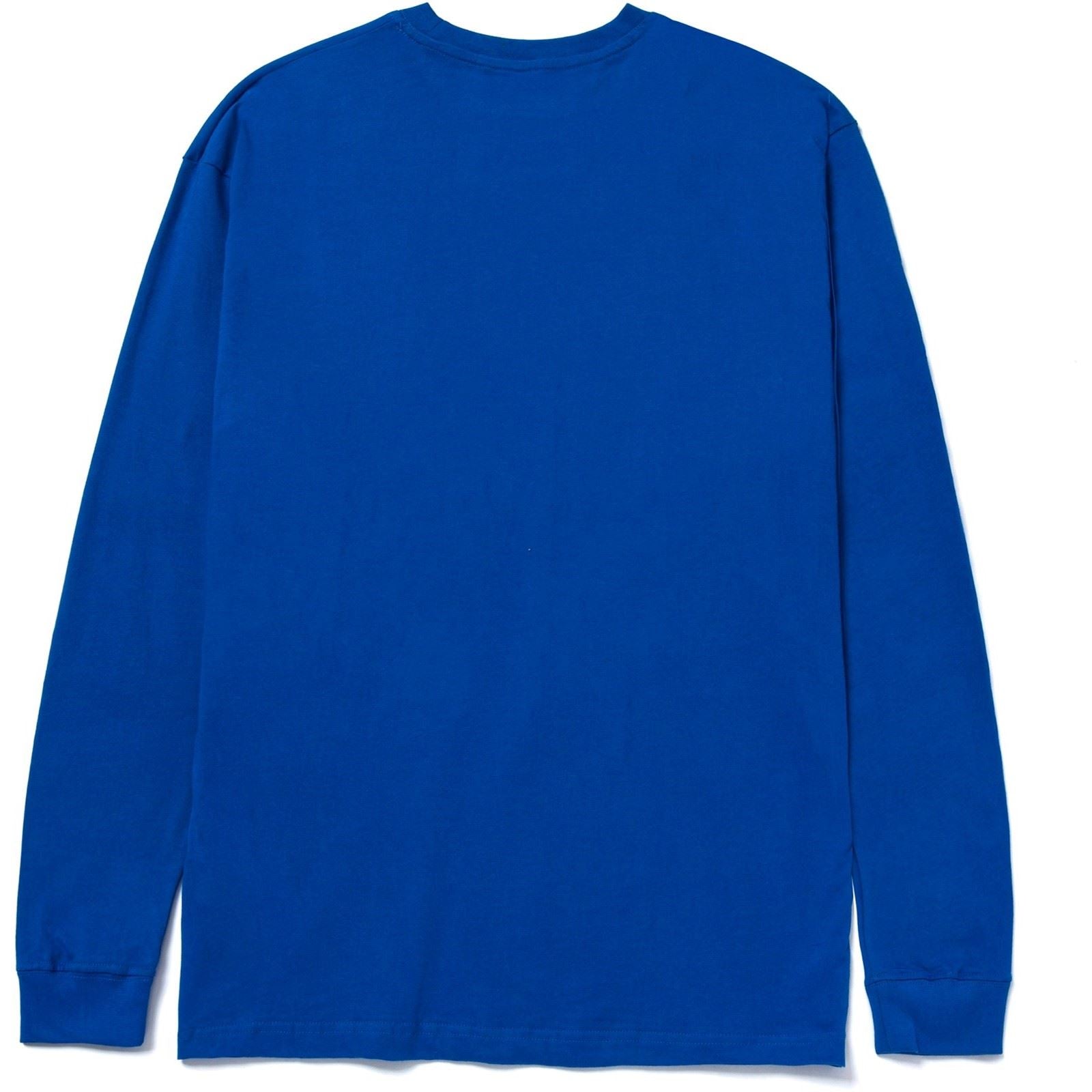 Caterpillar Trademark Banner Long Sleeve T-Shirt Pour Hommes En Coton Bleu