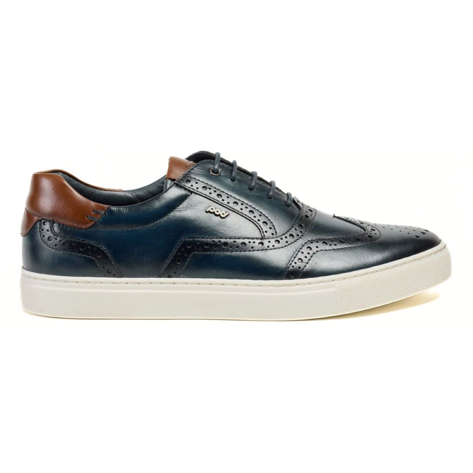 Pod Dobbs Chaussures Richelieu En Cuir Bleu Marine Pour Hommes