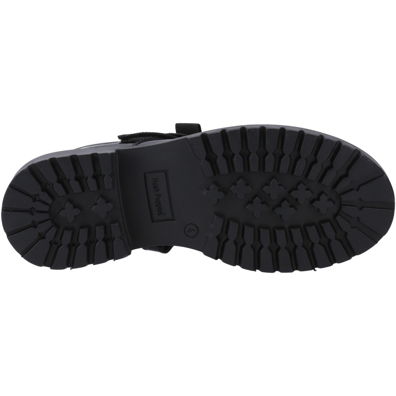 Hush Puppies Astrid Bow Chaussures Noires Pour Filles En Cuir