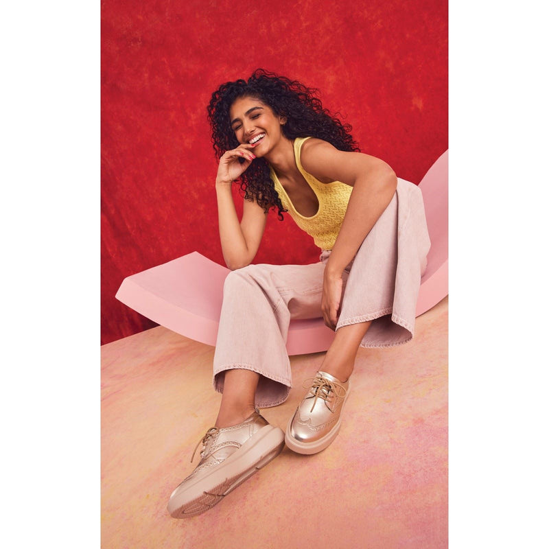 Hush Puppies Joy Penny Chaussures Loafers Pour Femmes En Cuir Champagne