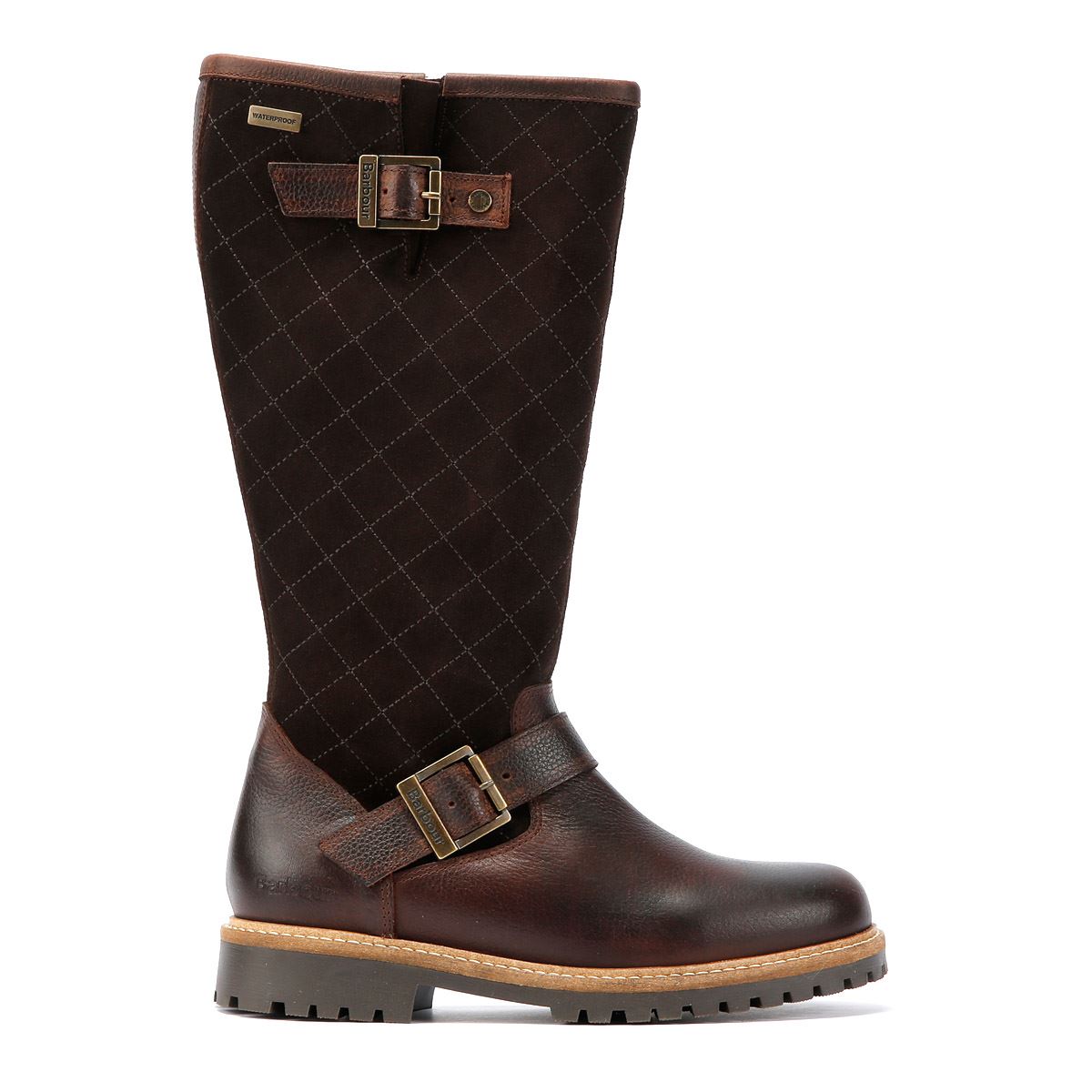 Barbour Willow Tall Bottes En Daim Marron Pour Femmes