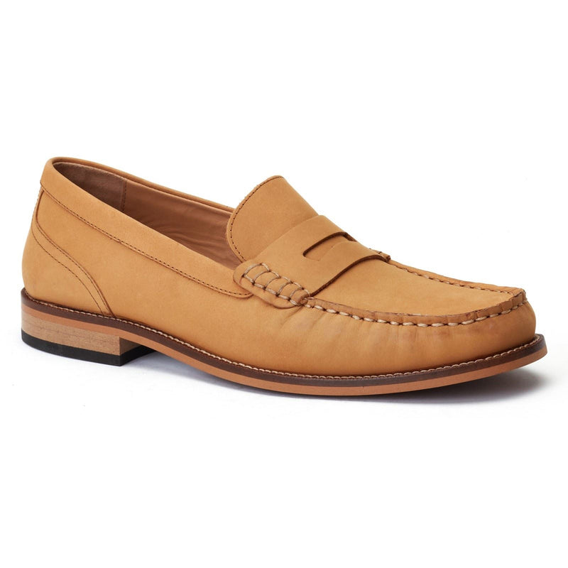 Base London Garfield Chaussures Loafers Homme En Cuir Brûlé Tan
