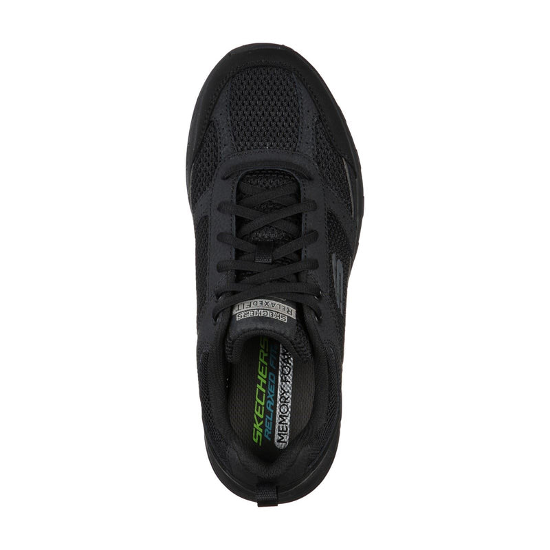 Skechers Oak Canyon Verketta Baskets Noires En Cuir Pour Hommes