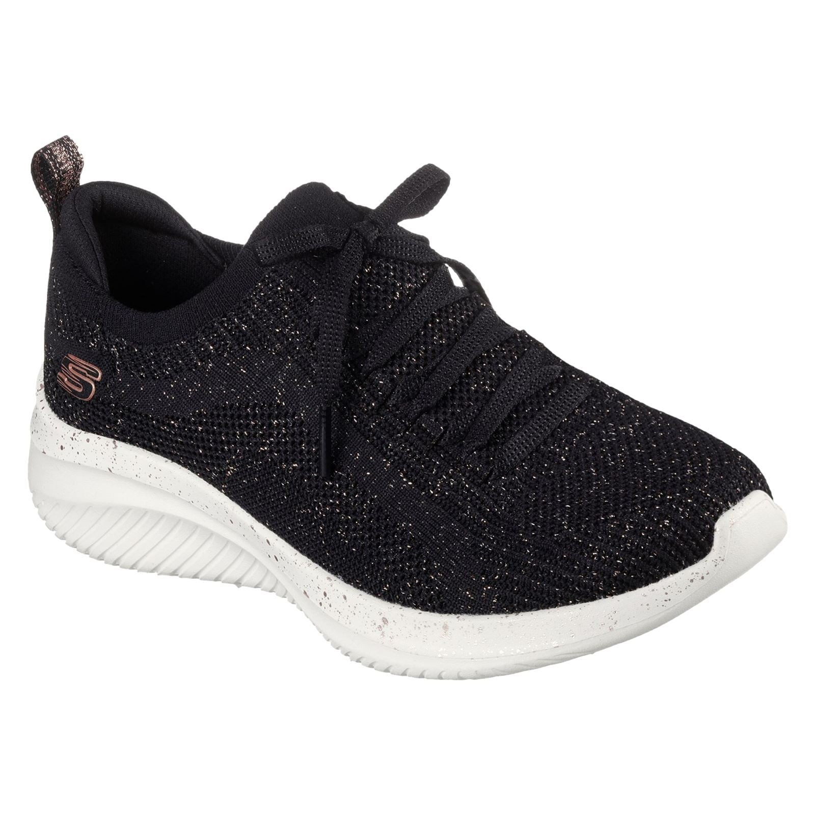 Skechers Ultra Flex 3.0 Let's Dance Sneakers Pour Femmes En Textile Noir/Or Rose