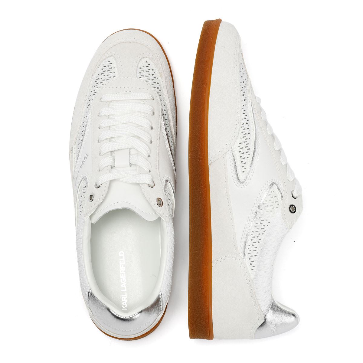 Karl Lagerfeld Kandidate Mesh Mix Baskets Blanches Pour Femmes