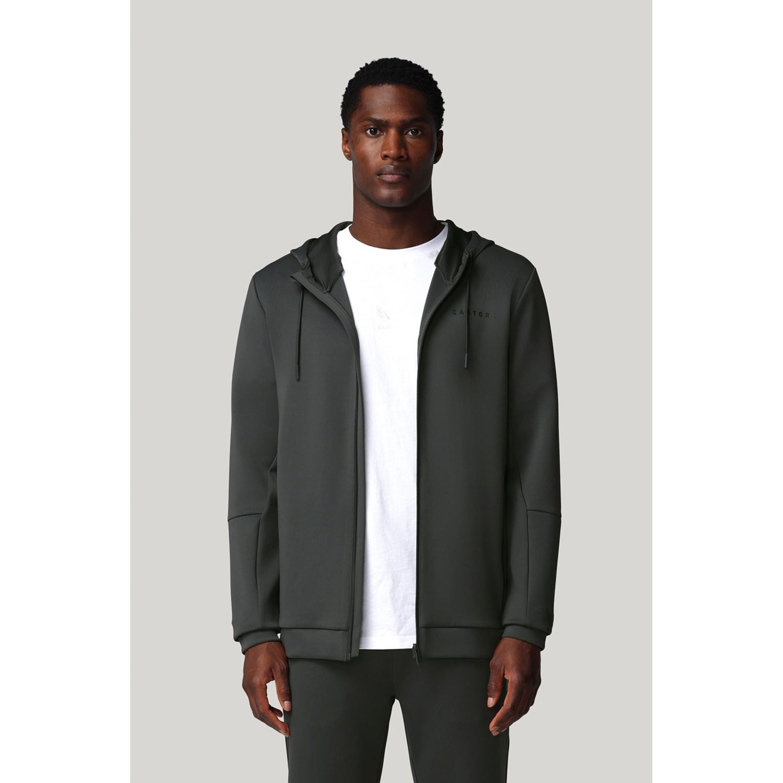 Castore Flex Full Zip Sweat À Capuche Gris Pour Homme