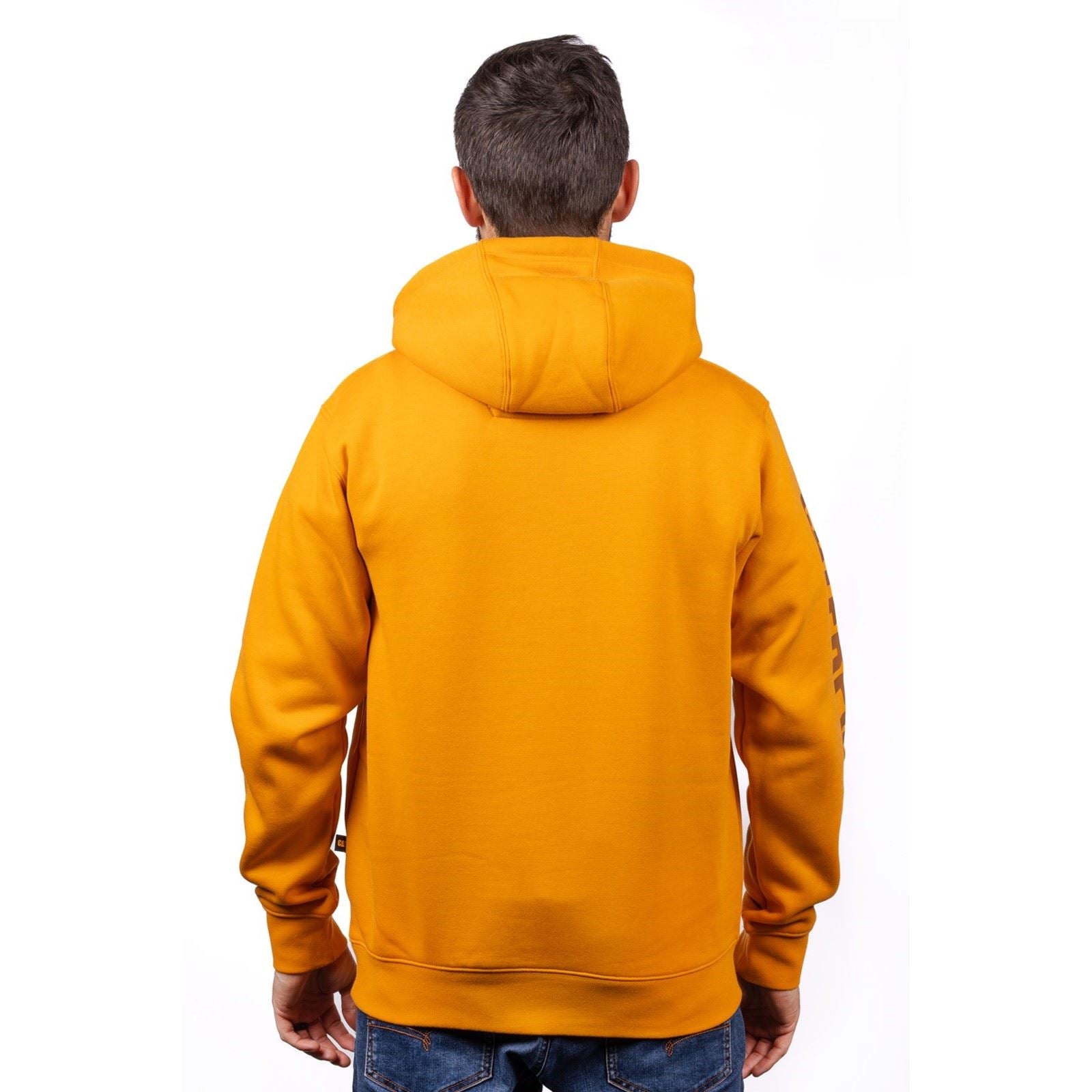 Caterpillar Trademark Banner Sweat À Capuche Jaune En Coton Pour Homme