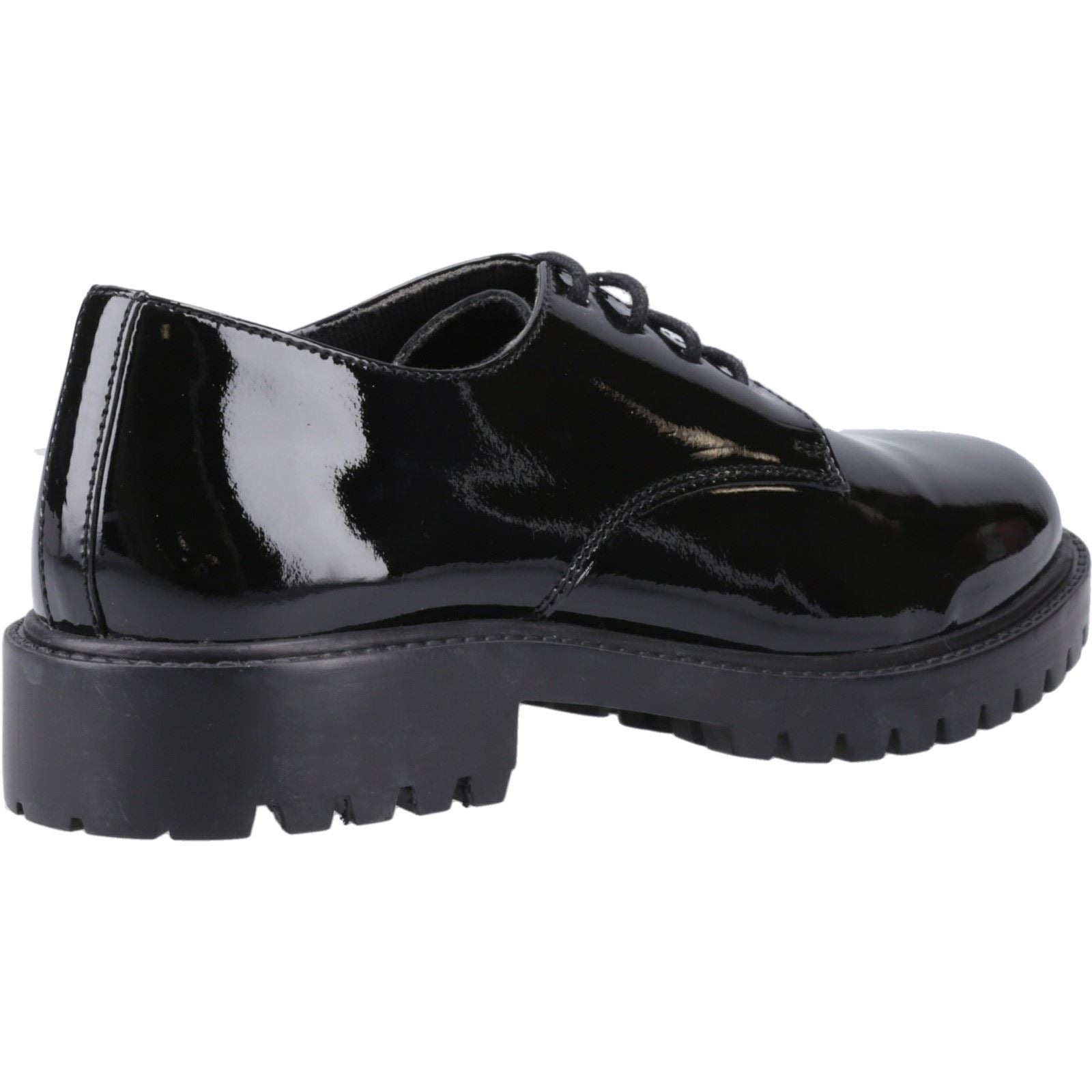 Hush Puppies Aubrey Chaussures Noires Derby En Cuir Pour Filles
