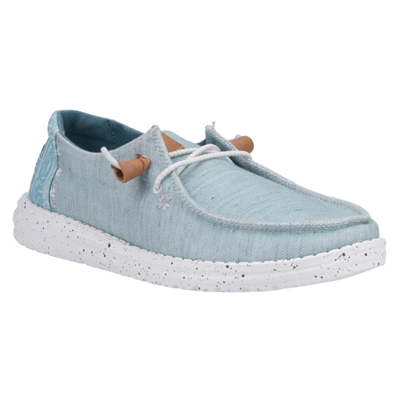 HEYDUDE Wendy Heathered Slub Tropical Mocassins Bleus Pour Femmes