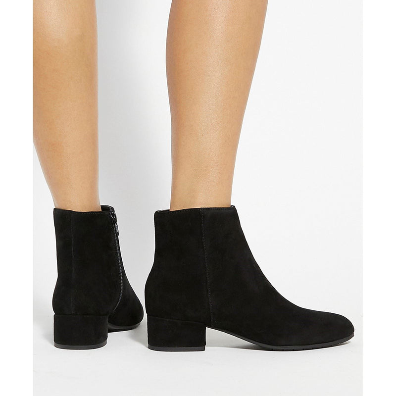 Dune Pippie Bottes Noires À Talons En Cuir Pour Femme