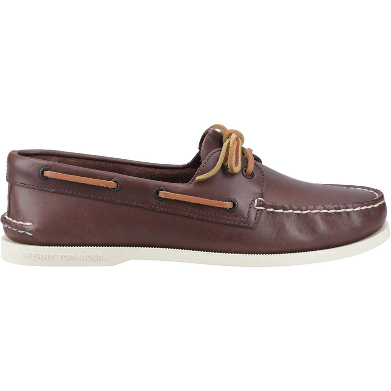 Sperry Authentic 2 Eye Chaussures De Bateau En Cuir Marron Pour Homme