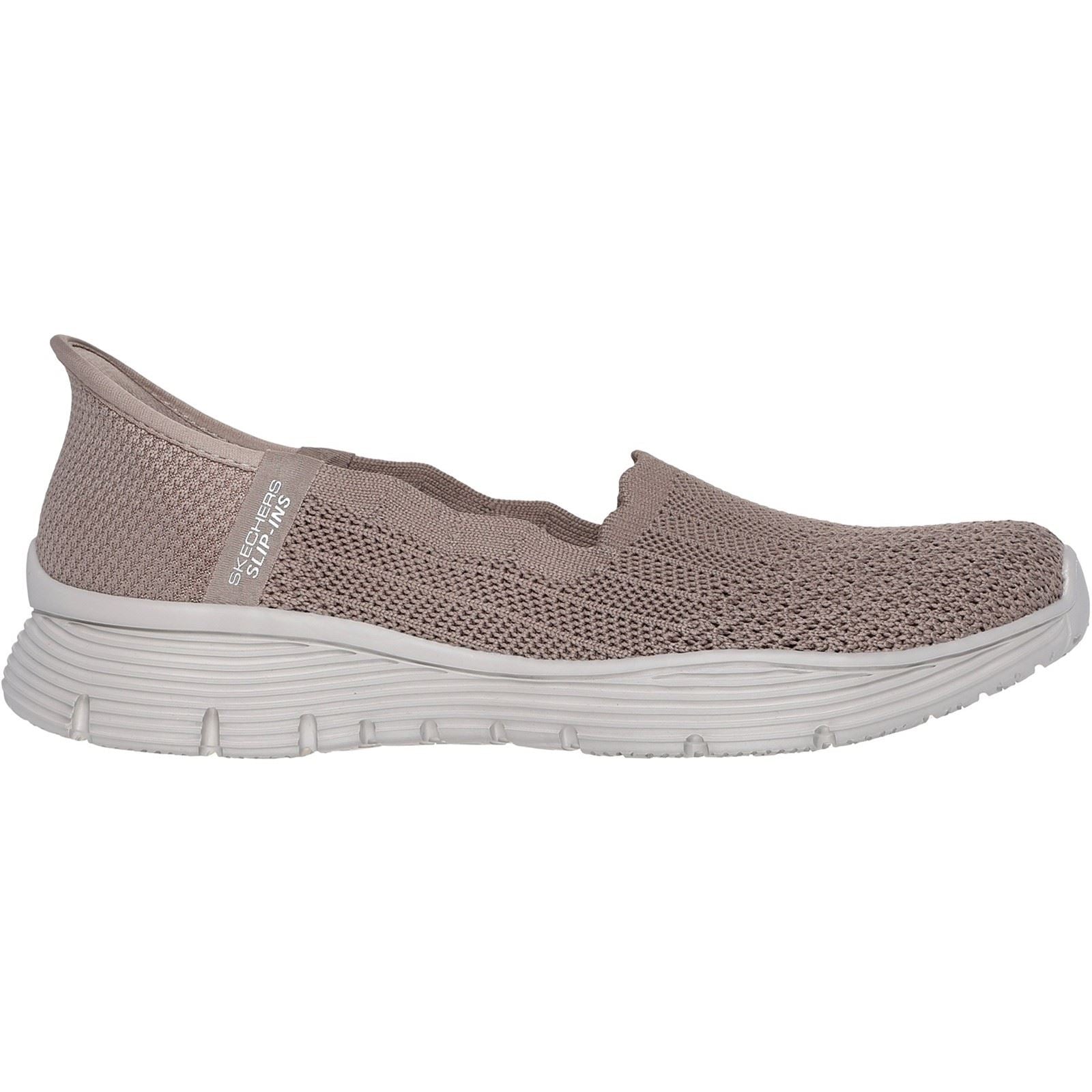 Skechers Seager Believe It Baskets Pour Femme En Textile Taupe Foncé