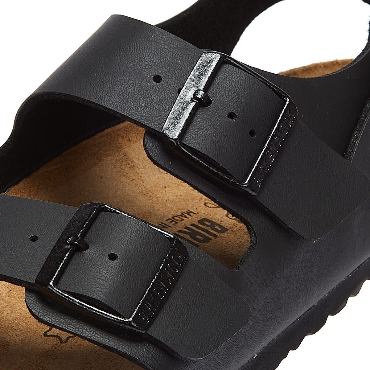 Birkenstock Sandales Noires En Birko Flor Milano