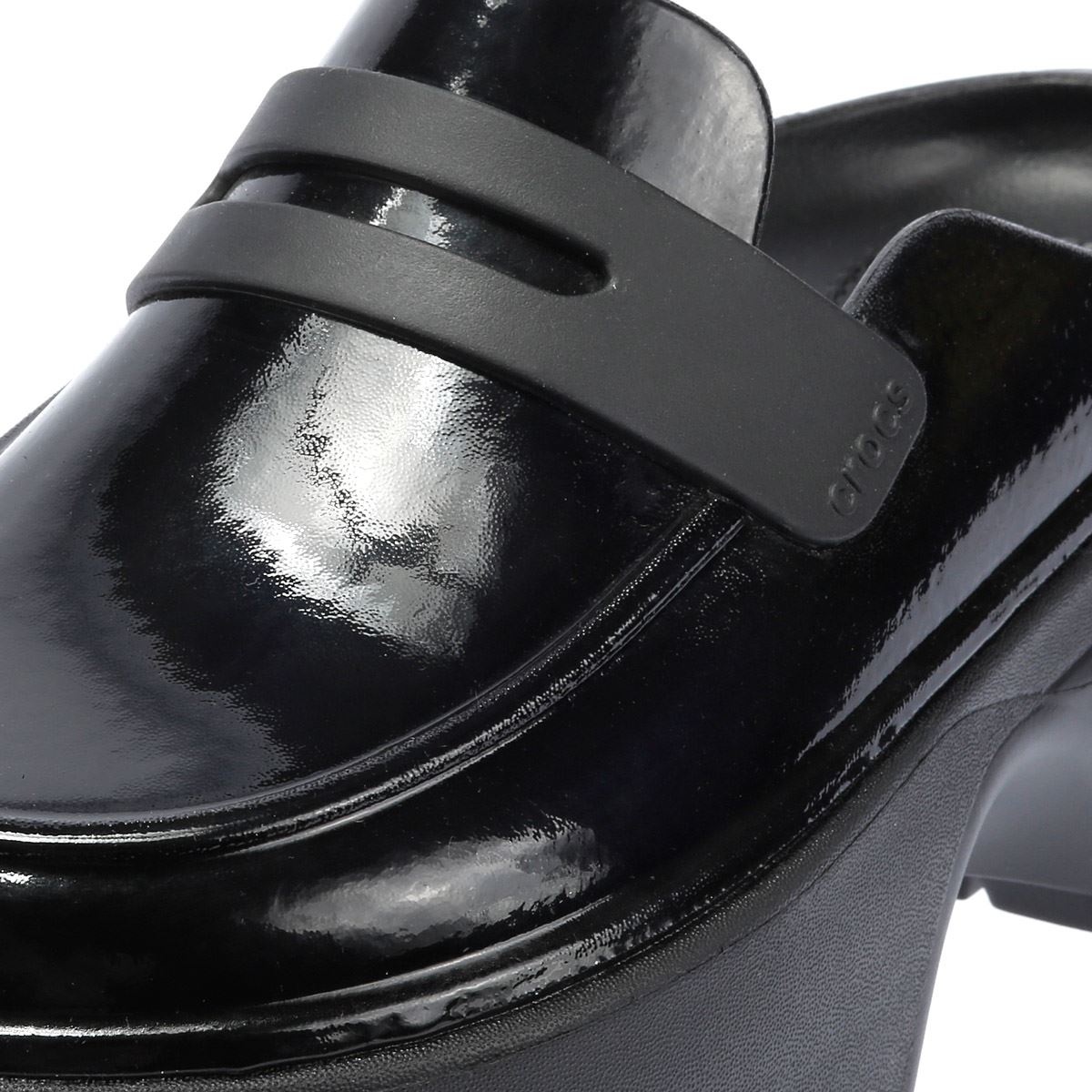 Crocs Stomp High Shine Mocassins Noirs Pour Femmes