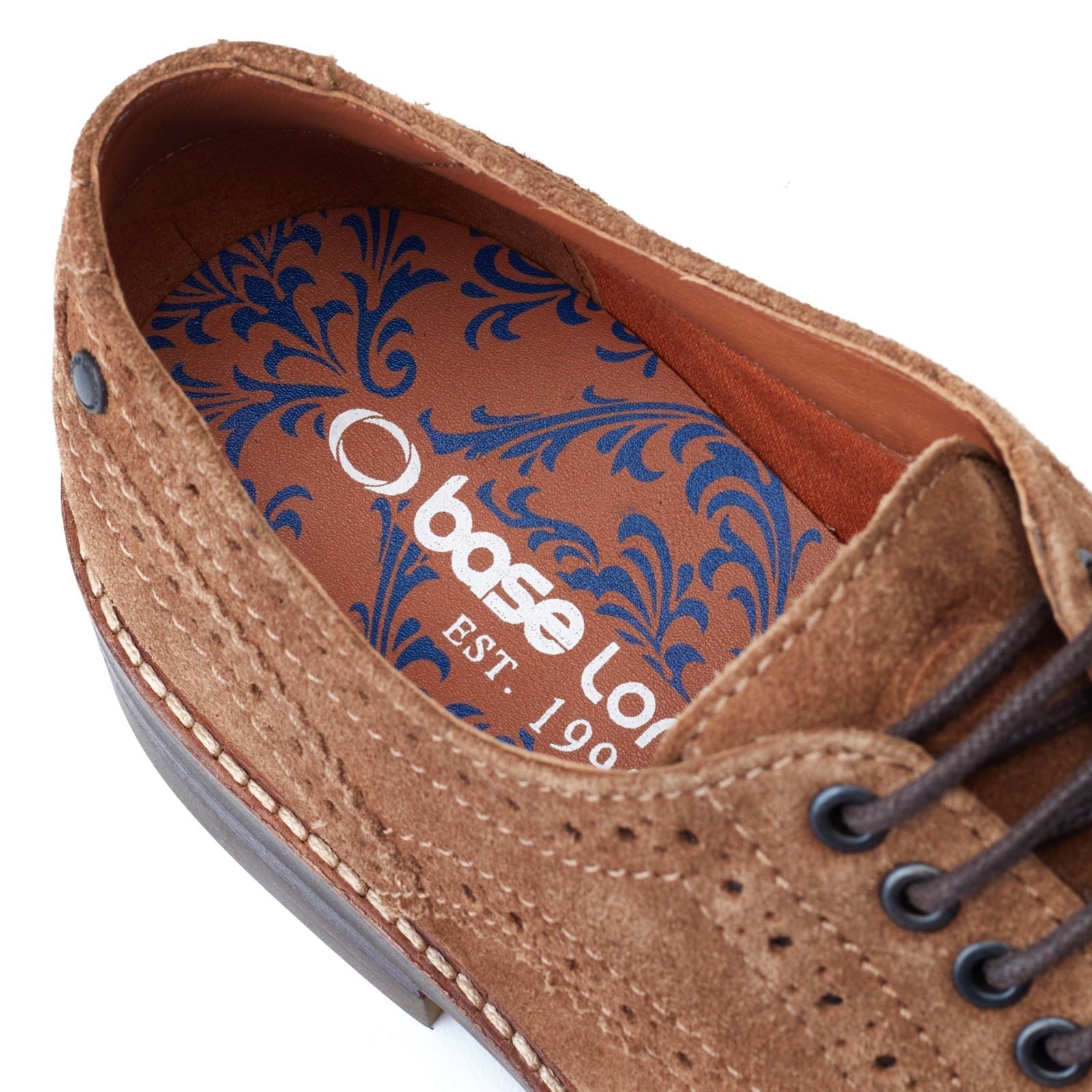 Base London Hatfield Chaussures Richelieu En Cuir Pour Hommes De Couleur Gingembre