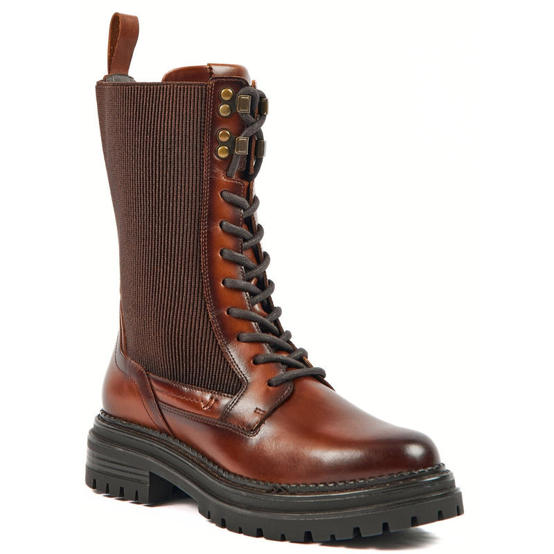 Pod Polly Bottes Pour Femmes En Cuir/Textile Couleur Chameau