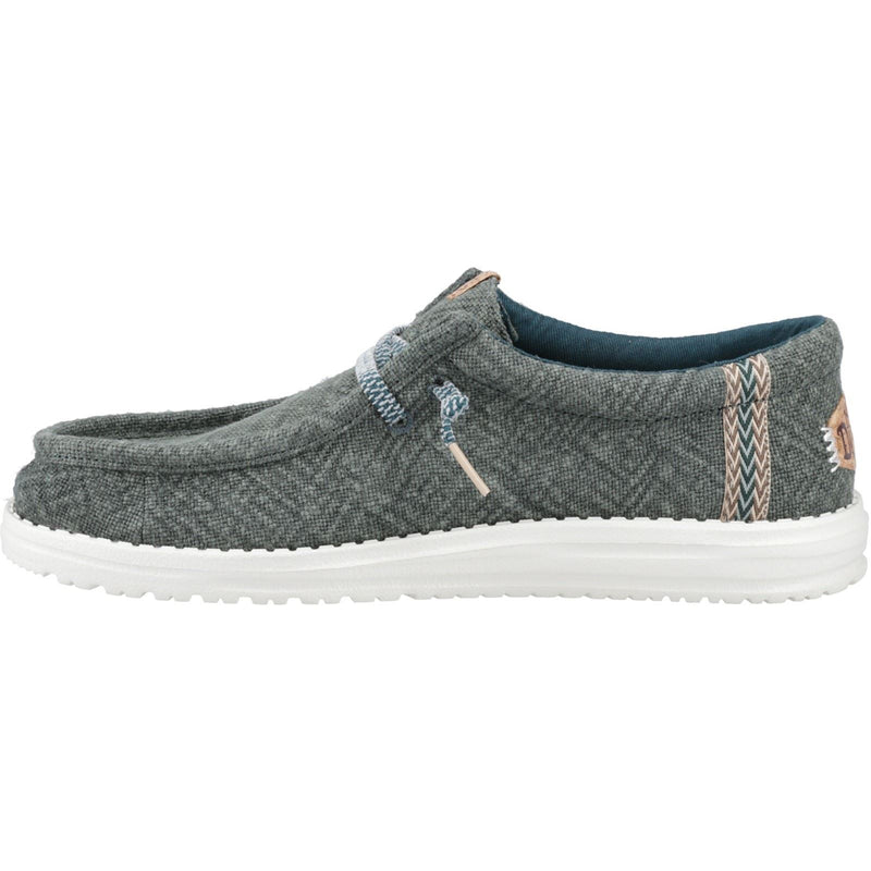 HEYDUDE Wally Jute Chaussures Mocassins Pour Hommes En Jute Vert Mer.