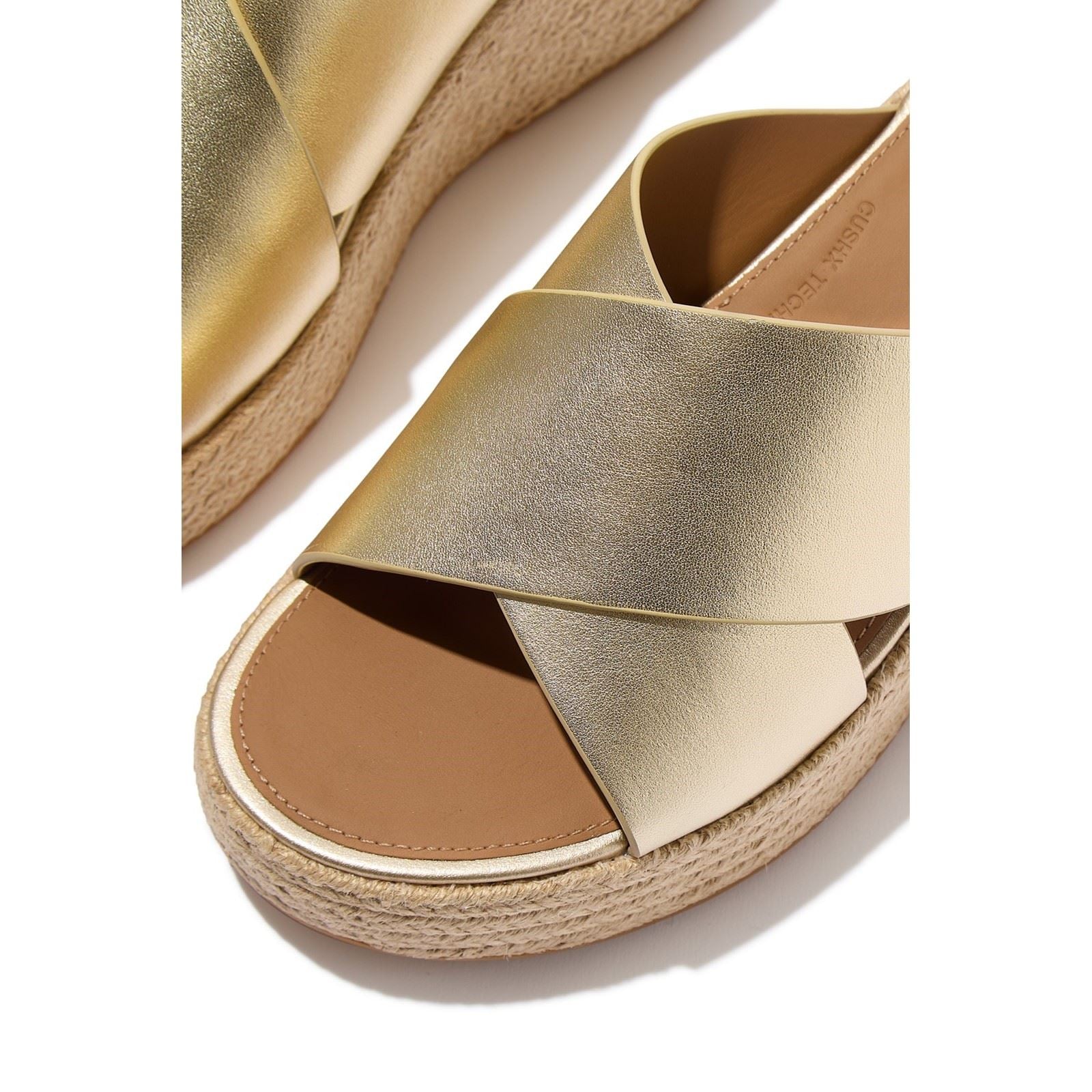 Fitflop Platfforms Sandales Platino En Cuir Pour Femmes