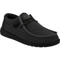 HEYDUDE Wally Sox Chaussures Bateau Noires En Micro-Suède Pour Homme.