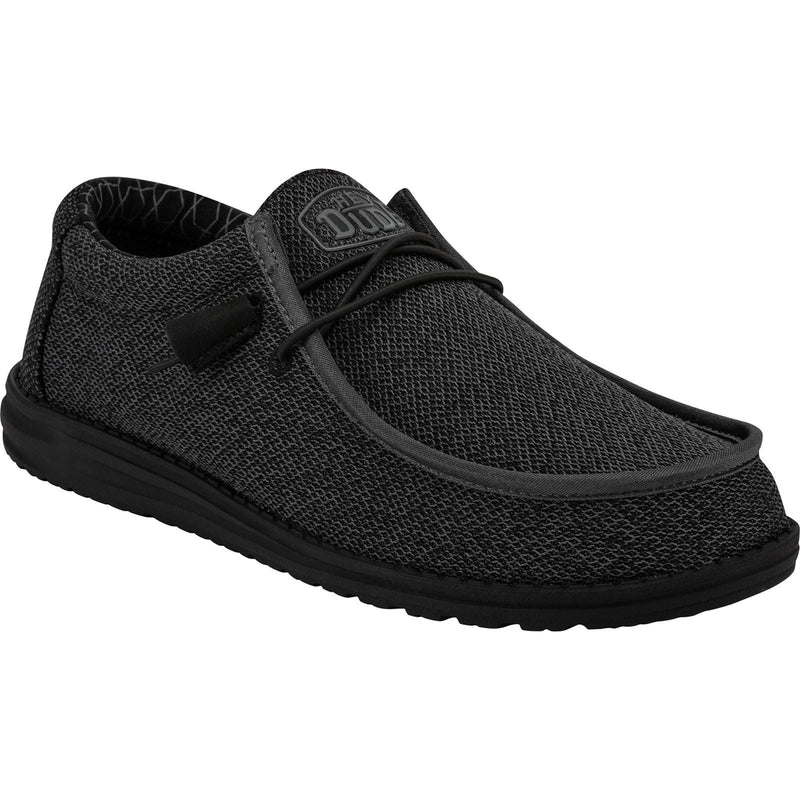 HEYDUDE Wally Sox Chaussures Bateau Noires En Micro-Suède Pour Homme.