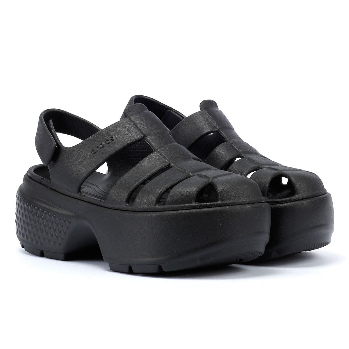 Crocs Stomp Fisherman Sandales Noires Pour Femmes