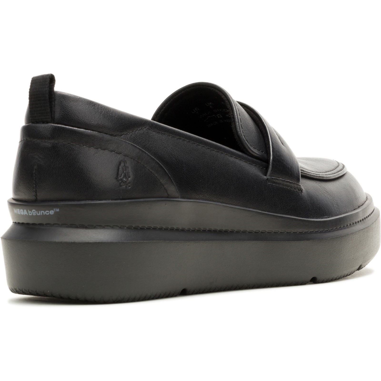 Hush Puppies Joy Penny Chaussures Mocassins Pour Femmes En Cuir Noir/Noir