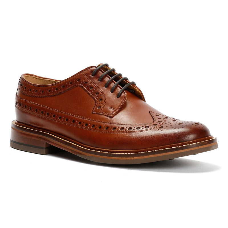 Chapman & Moore Longwing Brogue Country Chaussures En Cuir Pour Hommes Brunes À Lacets