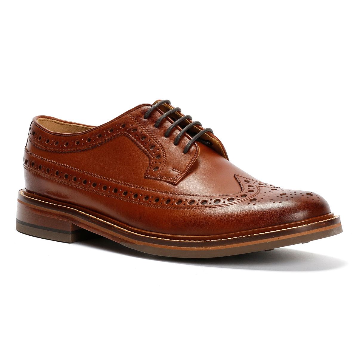 Chapman & Moore Longwing Brogue Country Chaussures En Cuir Pour Hommes Brunes À Lacets