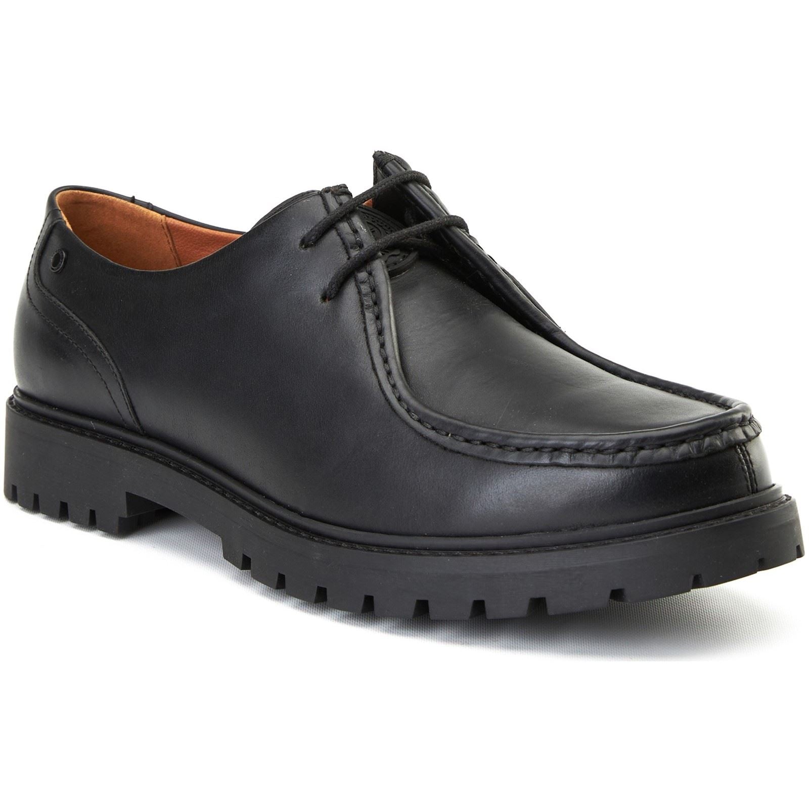 Base London Carbon Chaussures Mocassins Noires Pour Hommes En Cuir