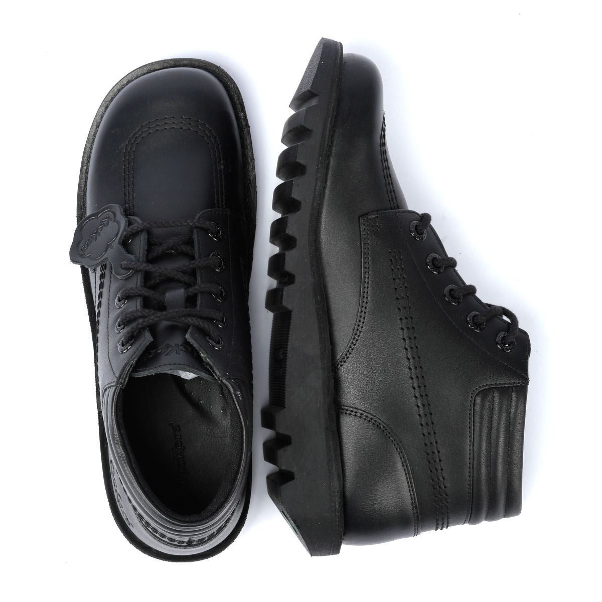 Kickers Kick Hi Padded Bottes En Cuir Noir Pour Hommes