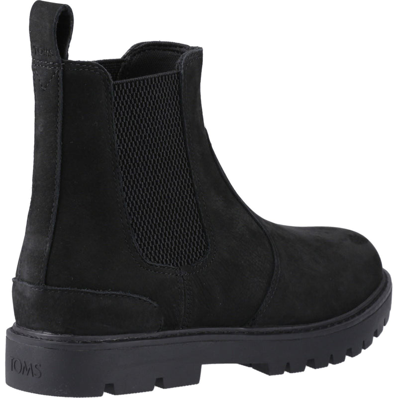 TOMS Griffin Bottes Noires En Cuir Pour Hommes