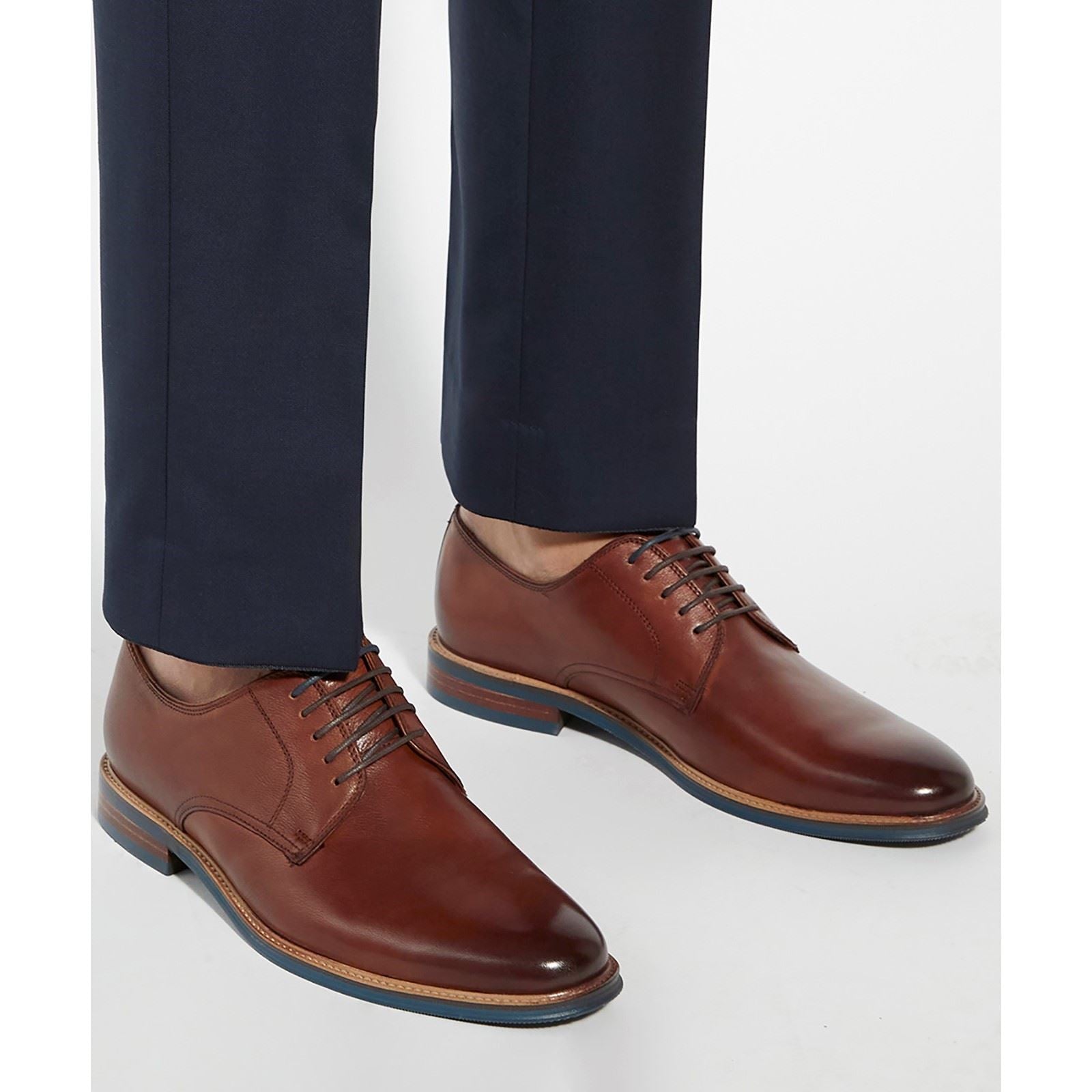 Dune Stanley Chaussures À Lacets En Cuir Pour Homme Couleur Fauve