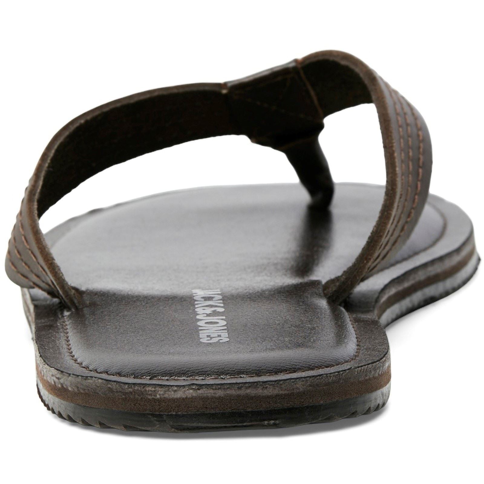 Jack & Jones Washton Tongs En Cuir Marron Pour Homme