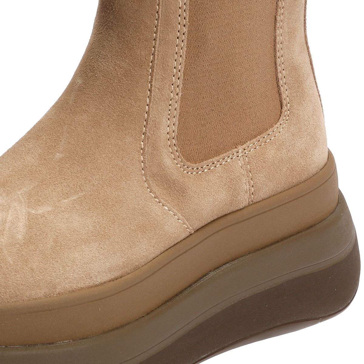 FitFlop F-Mode Bottes Beiges Pour Femmes En Suède