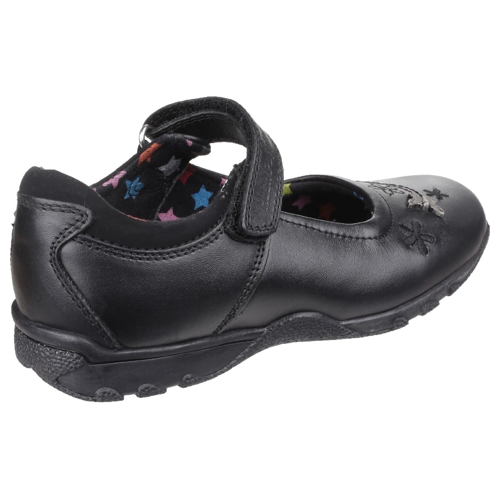 Hush Puppies Clare Senior Chaussures Noires Pour Filles En Cuir